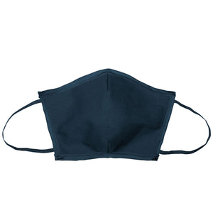 Flat Fold Canvas Face Mask With Elastic Loops - Midnight