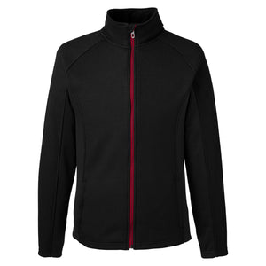 Spyder Men's Constant Full-Zip Sweater Fleece Jacket - Black With Black And Red