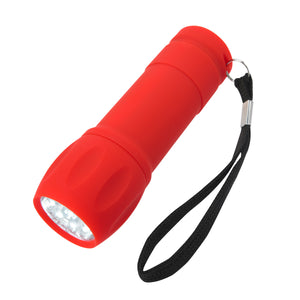 Rubberized Torch Light With Strap - Red