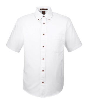 Harriton Men's Easy Blend™ Short-Sleeve Twill Shirt with Stain-Release