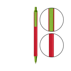 Red BIC® Clic Stic® Pen - Red With Metallic Green