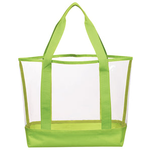 Clear Casual Tote Bag - Clear With Lime