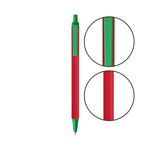 Red BIC® Clic Stic® Pen - Red With Green