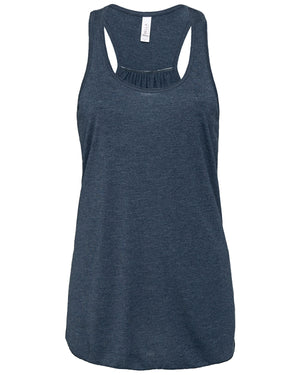 Bella + Canvas Ladies' Flowy Racerback Tank - Heather Navy