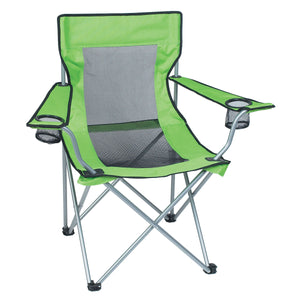 Mesh Folding Chair With Carrying Bag - Lime With Black