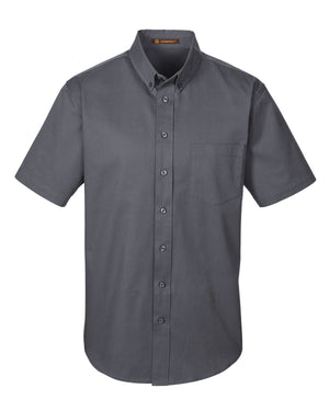 Harriton Men's Foundation Cotton Short-Sleeve Twill Shirt with Teflon™