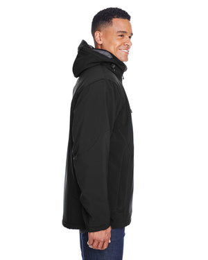 North End Men's Glacier Insulated Three-Layer Fleece Bonded Soft Shell Jacket with Detachable Hood