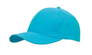 6 Panel Budget Cap - Custom Embroidered - Cyan