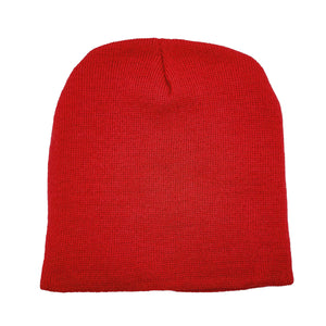 Rolled Down Acrylic Beanie - Red