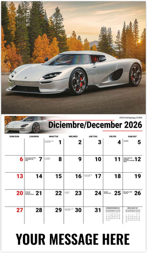 Exotic Cars (Bilingual) - 2026 Promotional Calendar