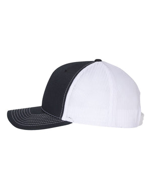 Richardson 112FP Five-Panel Trucker Cap - Navy With White