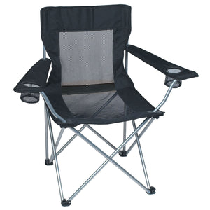 Mesh Folding Chair With Carrying Bag - Black With Black