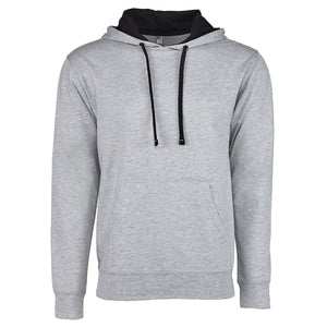 Unisex Laguna French Terry Pullover Hooded Sweatshirt - Hthr Grey/black