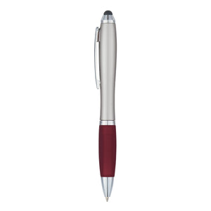 Satin Stylus Pen - HT_996 - SILVER WITH BURGANDY