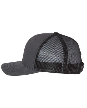 Richardson 112 Adjustable Snapback Trucker Cap - Charcoal With Black