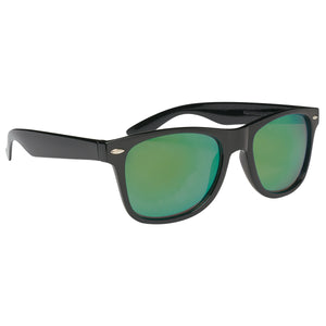 Mirrored Malibu Sunglasses - Black With Green