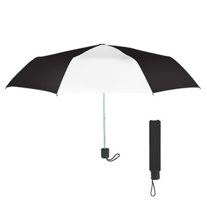 42" Arc Budget Telescopic Umbrella HT_4130 - Black With White