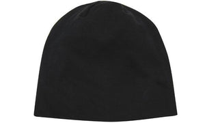 Cotton Beanie - Custom Embroidered - HP_4108 - Black