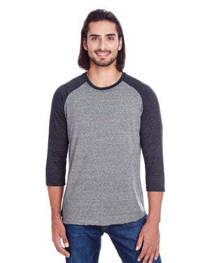 Threadfast Unisex Triblend Three-Quarter Sleeve Raglan