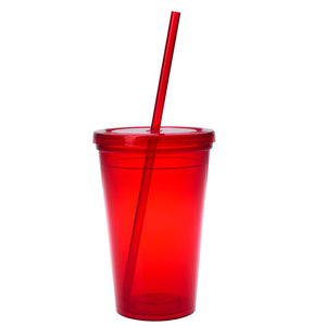 16 Oz. Sunsplash Double Wall Tumbler - Translucent Red