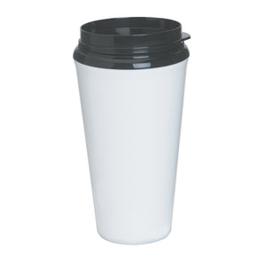 16 Oz. Infinity Tumbler With Plastic Sip Thru Lid - White