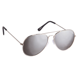 Color Mirrored Aviator Sunglasses - Silver With Silver