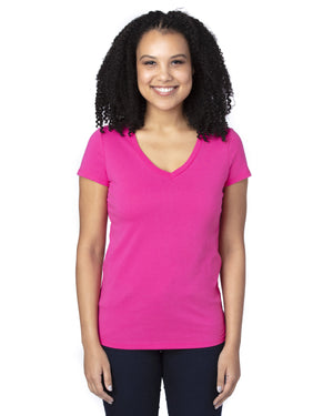 Threadfast Ladies' Ultimate CVC V-Neck T-Shirt