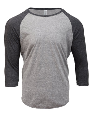 Threadfast Unisex Triblend Three-Quarter Sleeve Raglan