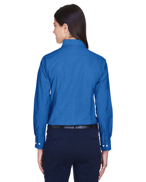 Harriton Ladies' Long-Sleeve Oxford with Stain-Release