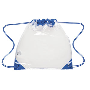 Touchdown Clear Drawstring Backpack - Clear With Royal