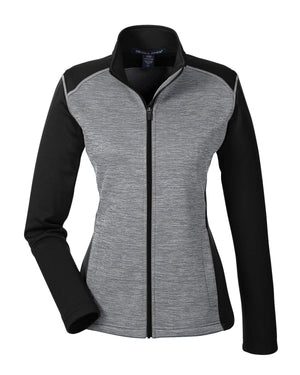 Devon & Jones Ladies' Newbury Colorblock Mélange Fleece Full-Zip