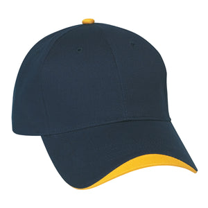 Wave Sandwich Cap - Navy With Gold