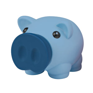 Mini Prosperous Piggy Bank - Blue With Blue