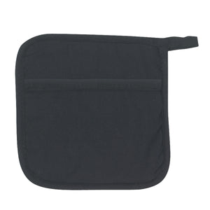 Quilted Cotton Canvas Pot Holder - Black