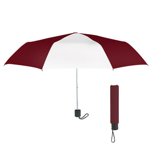 42" Arc Budget Telescopic Umbrella HT_4130 - Maroon With White