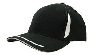 6 Panel BHC Cap Crown Insert & Sandwich - Custom Embroidered - HP_4098 - Black with White