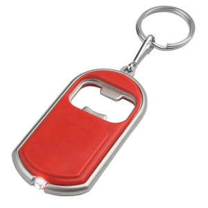 Bottle Opener Key Chain With Led Light - Red