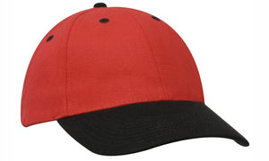 Heavyweight Sports Cap Two Tone - Red With Black