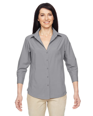 Harriton Ladies' Paradise Three-Quarter Sleeve Performance Shirt