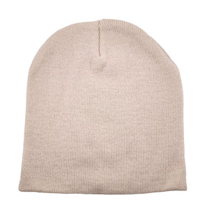 Rolled Down Acrylic Beanie - Stone