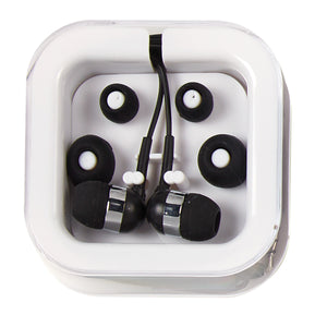 Ear Buds With Microphone - White With Black