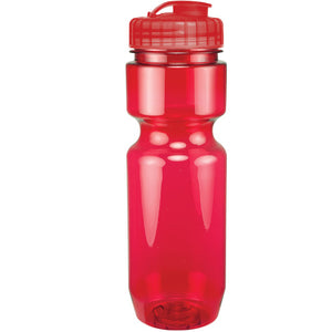 22 oz. Translucent Contour Bike Bottle - CM0317 - Translucent Red