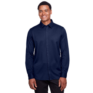 Men's CrownLux Performance™ Plaited Button-Down Shirt - Navy