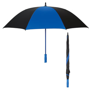 60" Arc Splash of Color Golf Umbrella - Black With Royal