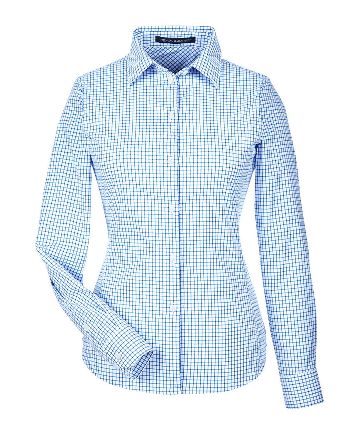 Devon & Jones CrownLux Performance® Ladies' Micro Windowpane Woven Shirt