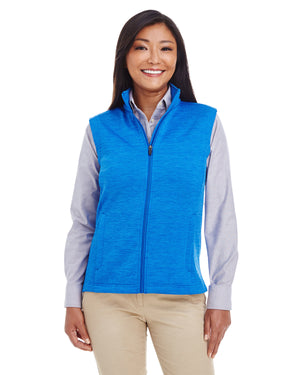 Devon & Jones Ladies' Newbury Mélange Fleece Vest - Front