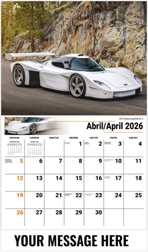 Exotic Cars (Bilingual) - 2026 Promotional Calendar