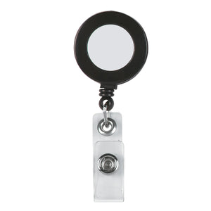 Retractable Badge Holder With Laminated Label - Black