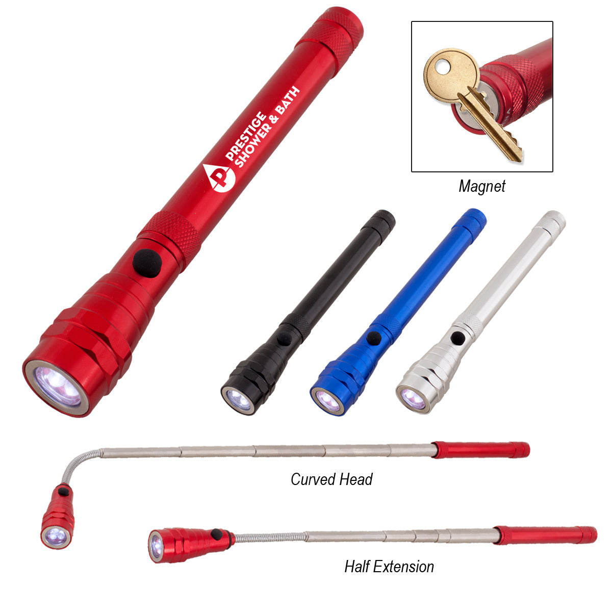 Telescopic Aluminum Flashlight With Magnet