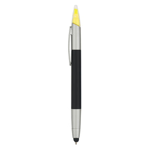 3-In-1 Pen With Highlighter and Stylus - Black